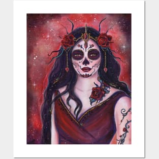 Day of the dead valentine art By Renee Lavoie Posters and Art